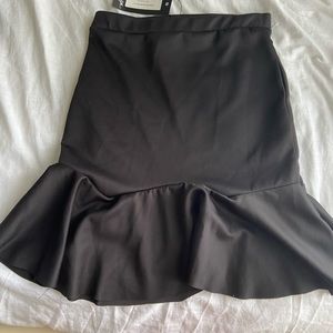 Silky black formal skirt